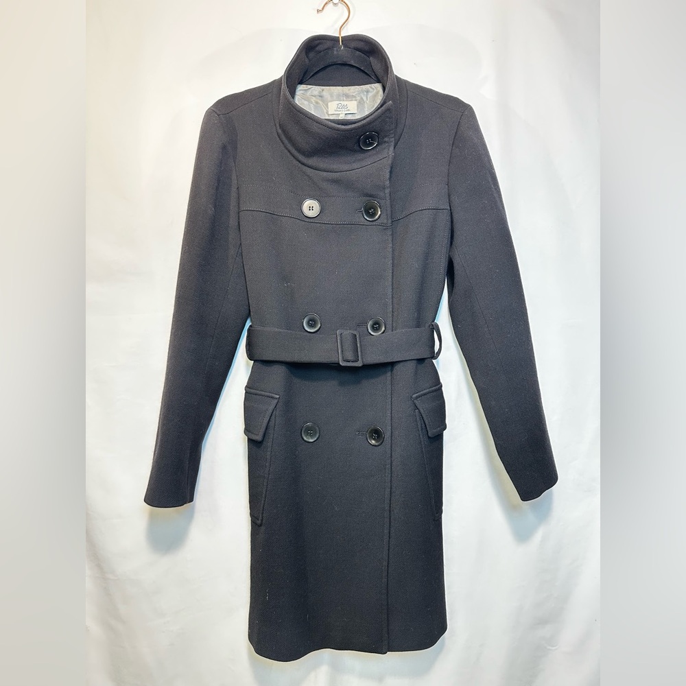 Gerard Darel Black Double-Breasted Trench Coat